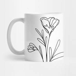 Wildflower Botanical Line Art | Elegant Floral Leaf Design Mug